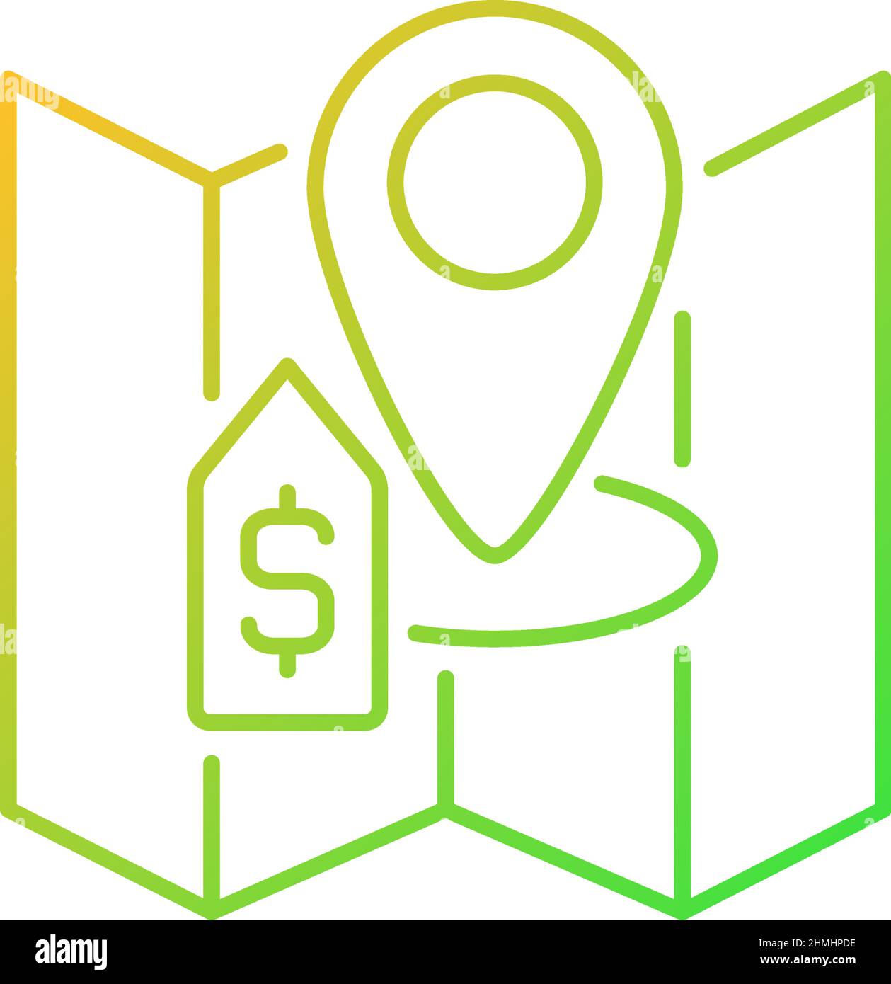 Land selling gradient linear vector icon Stock Vector