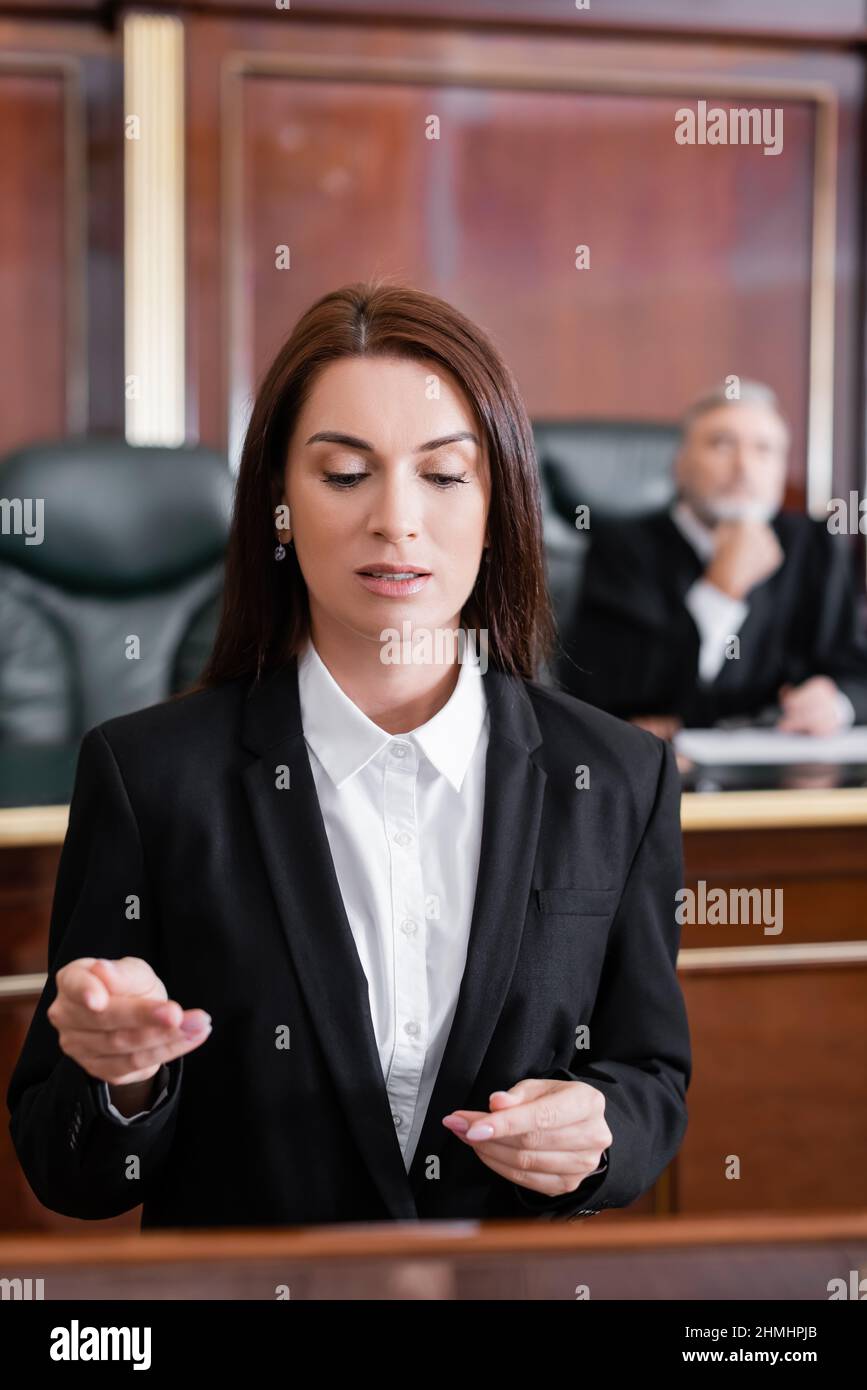 Woman judge talking on hi-res stock photography and images - Alamy