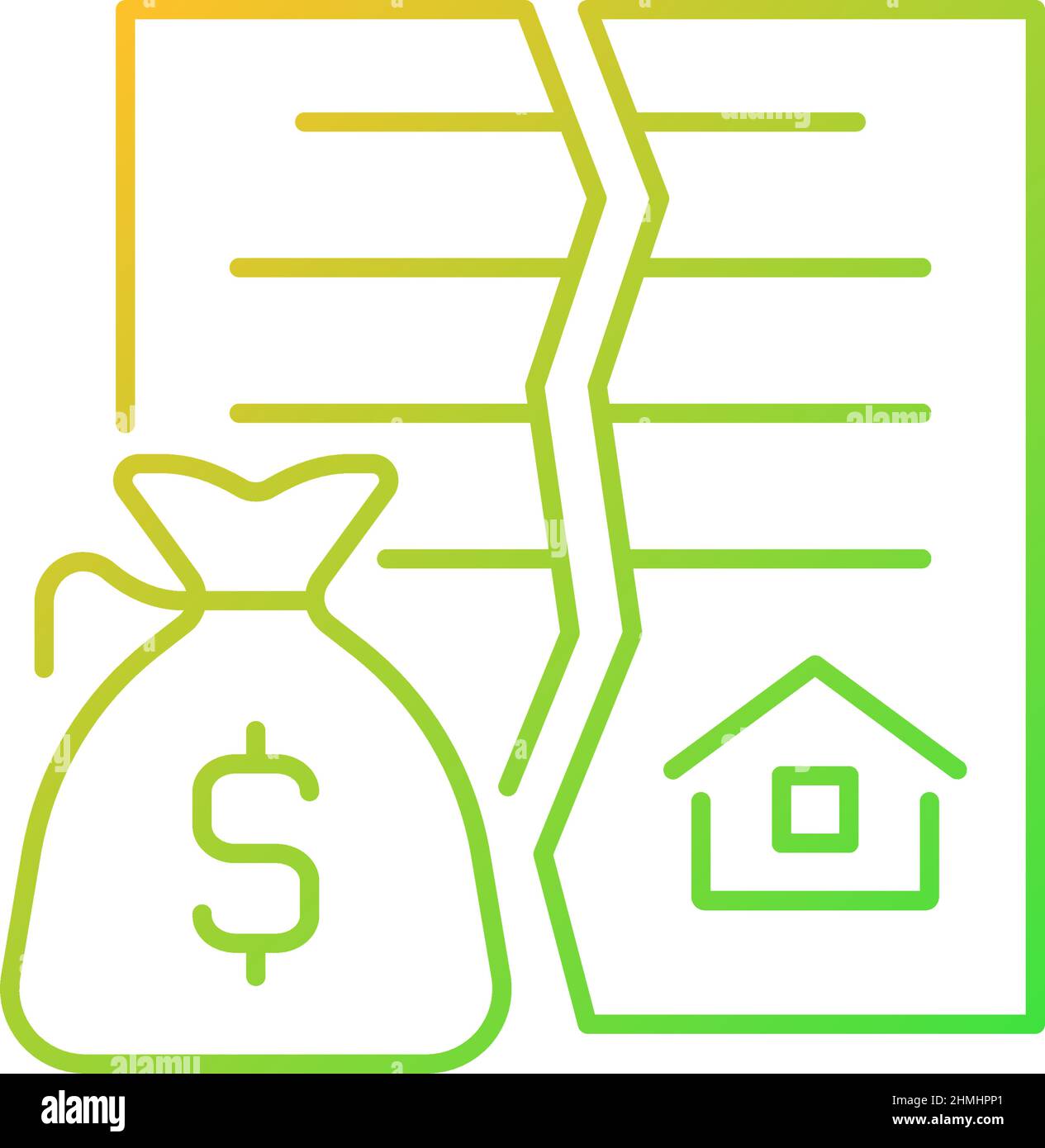 Nullified contract gradient linear vector icon Stock Vector
