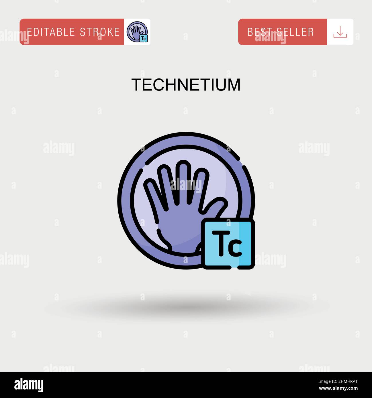 Technetium Simple vector icon. Stock Vector