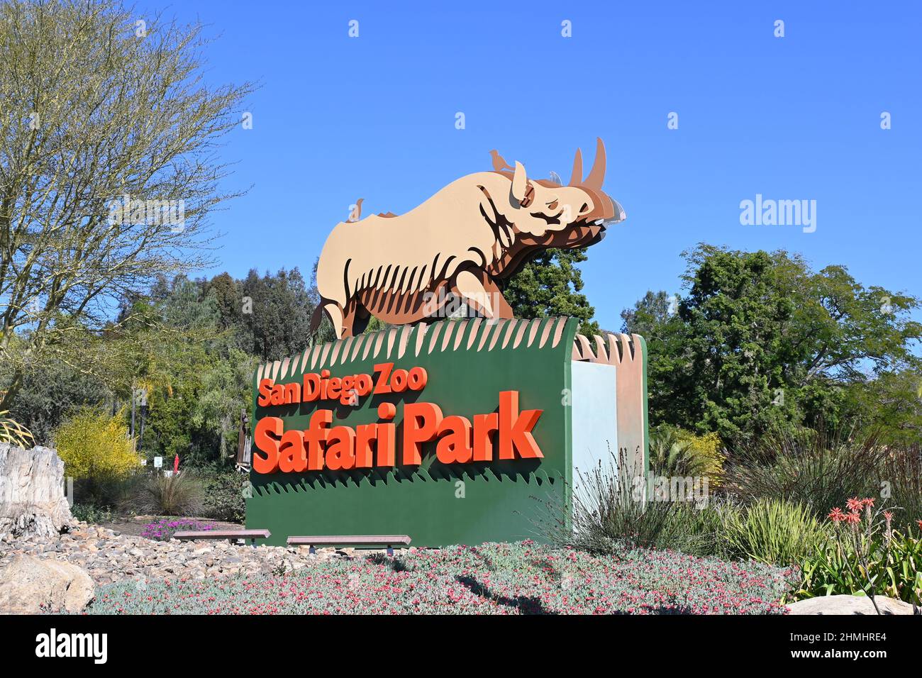 ESCONDIDO, CALIFORNIA 9 FEB 2022 Sign at the entrance to the San