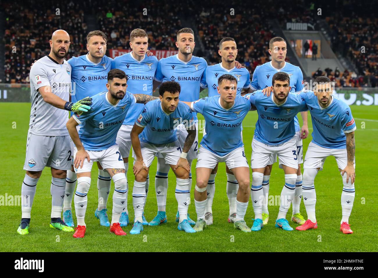 Repaste vokse op status Team of SS Lazio lineup during the Coppa Italia 2021/22 football match  between AC Milan and SS Lazio at Giuseppe Meazza Stadium, Milan, Italy on  Febru Stock Photo - Alamy