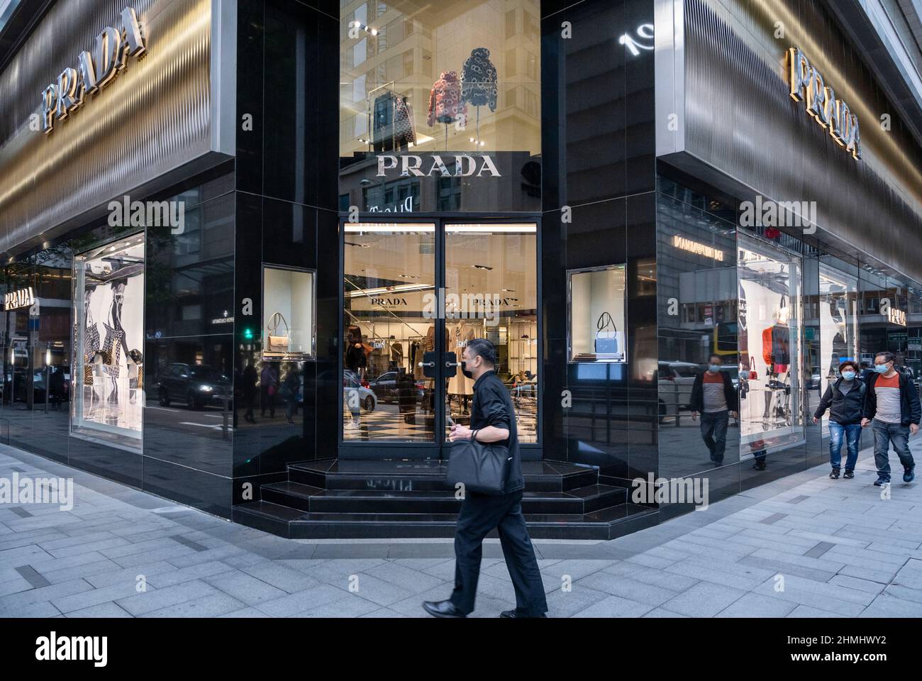 Hong Kong, China. 10th Feb, 2022. A pedestrian walks past the Italian  luxury fashion company Prada store seen in Hong Kong. Credit: SOPA Images  Limited/Alamy Live News Stock Photo - Alamy