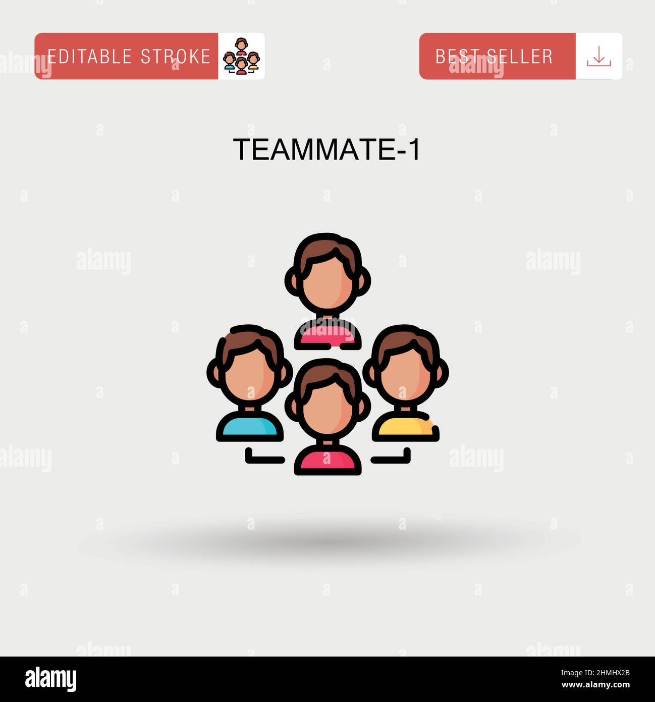 Teammate-1 Simple vector icon. Stock Vector