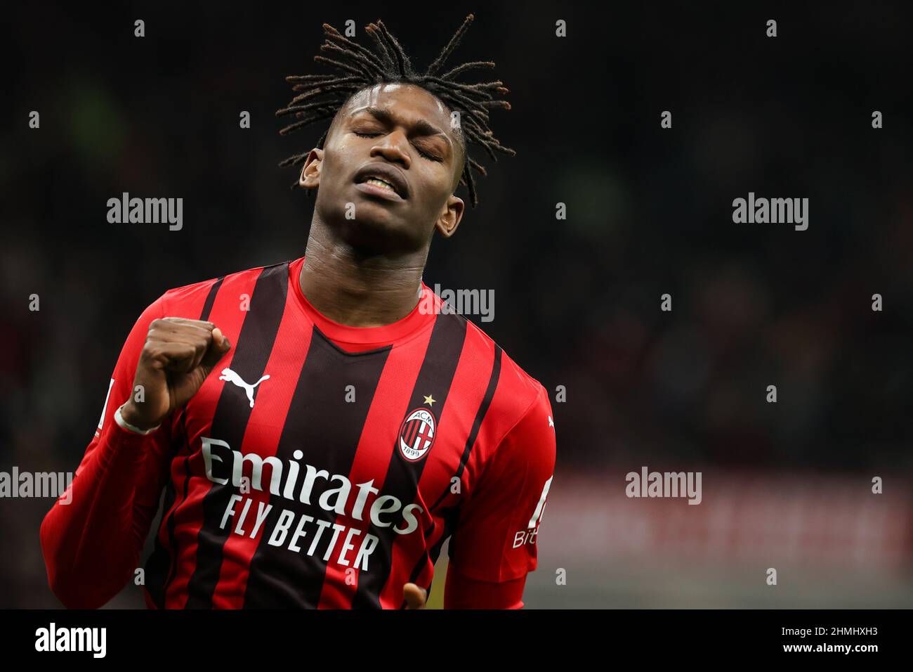 Rafael Leao of AC Milan celebrates after scoring a goal during the ...
