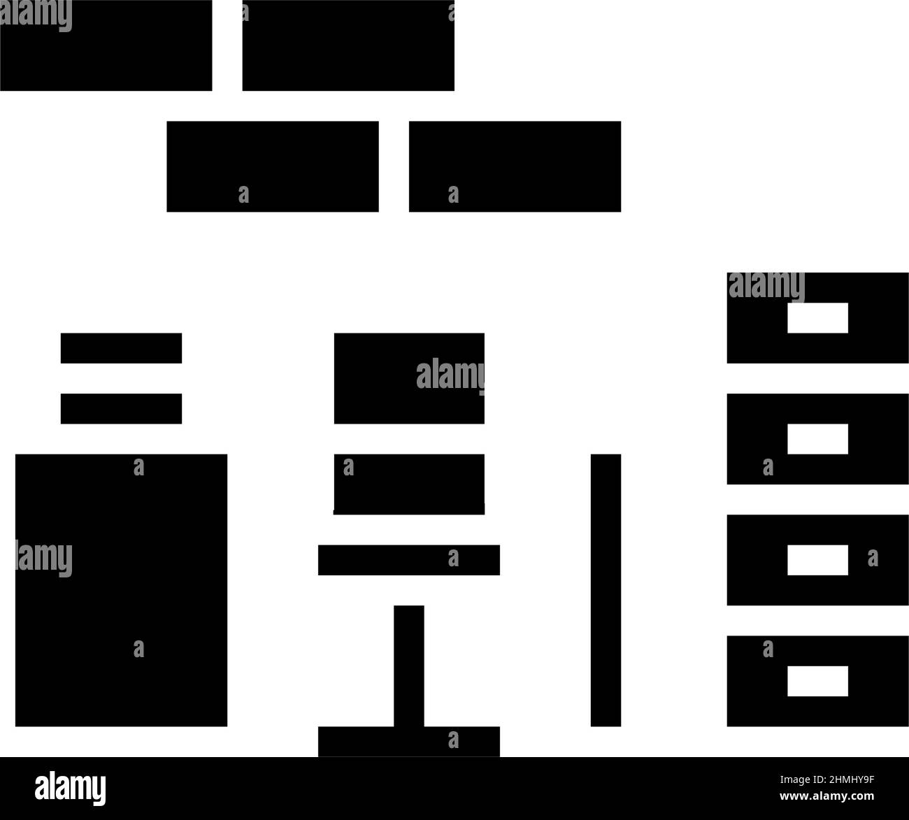 office furniture glyph icon vector illustration Stock Vector Image