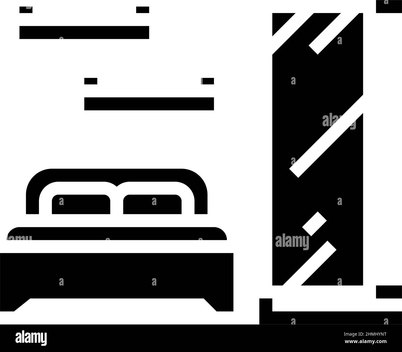 bedroom furniture glyph icon vector illustration Stock Vector Image