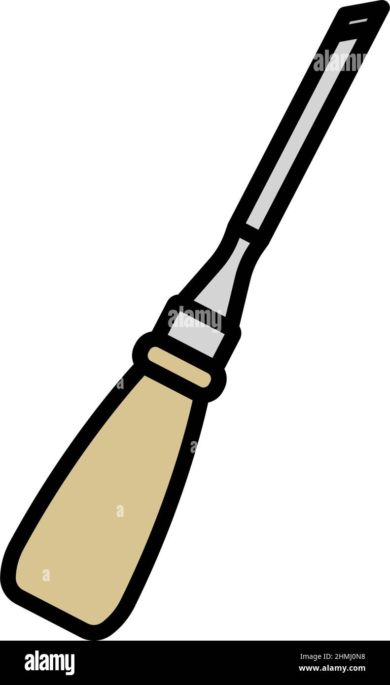 Chisel Icon. Editable Bold Outline With Color Fill Design. Vector ...