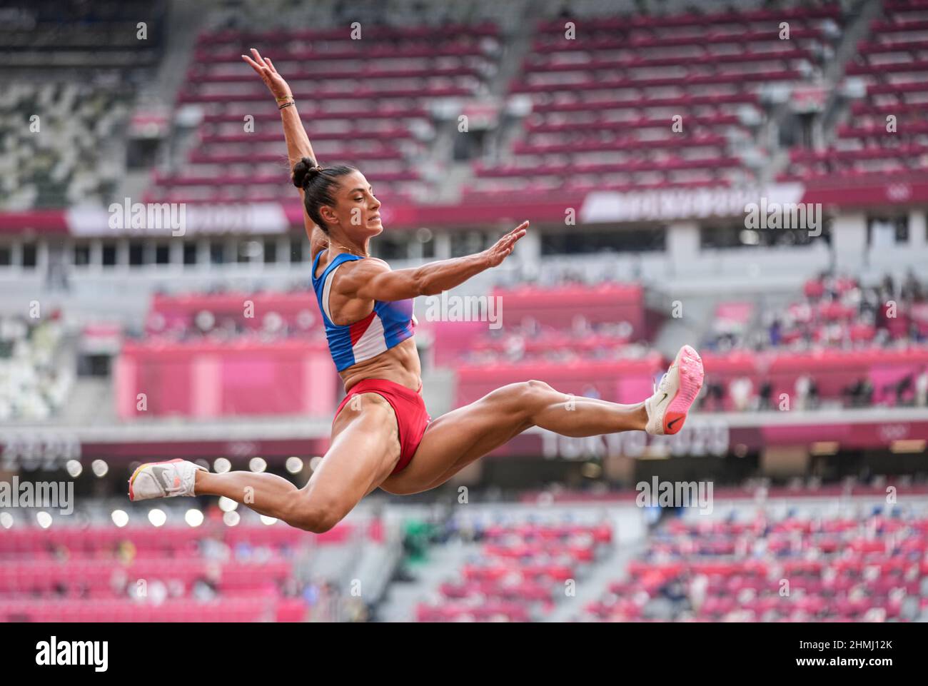 Ivana Spanovic participating in the Tokyo 2020 Olympic Games in the long jump discipline Stock