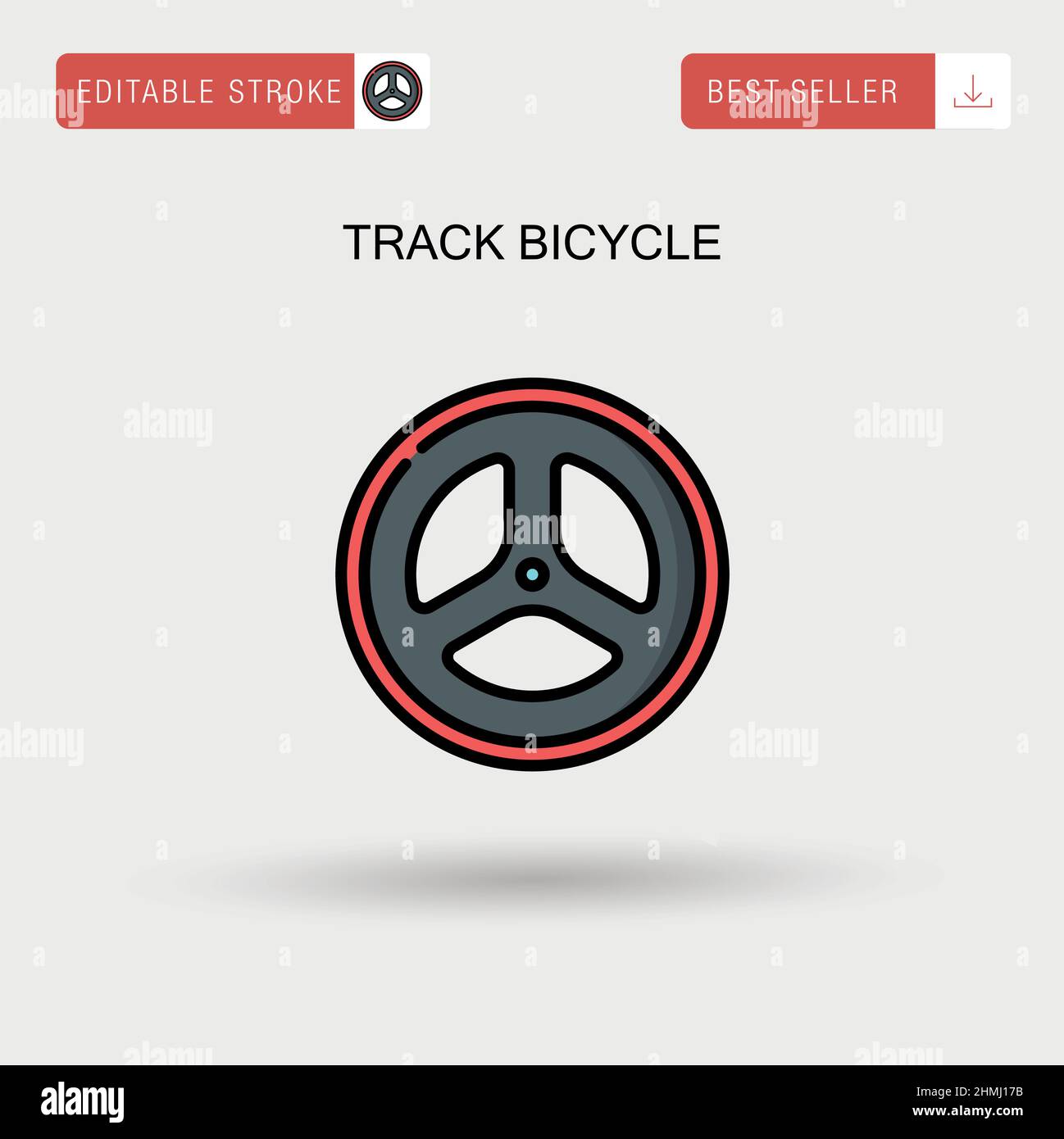 Track bicycle Simple vector icon. Stock Vector