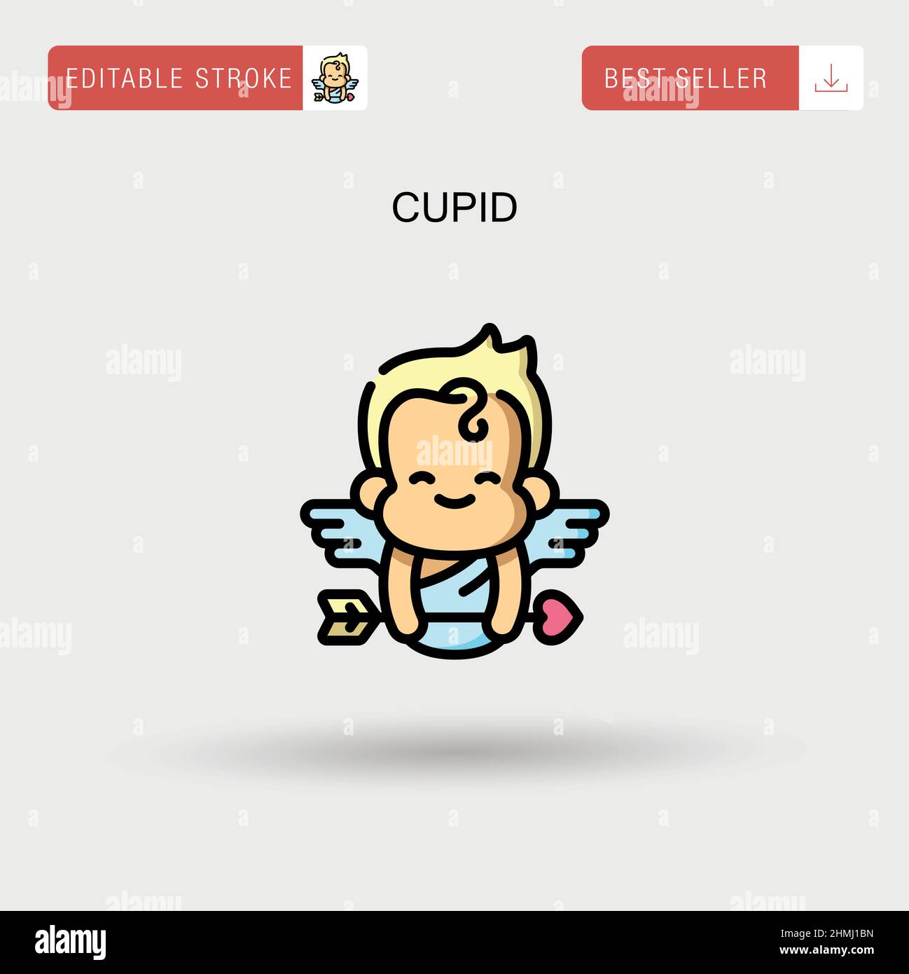 Cupid Simple vector icon. Stock Vector
