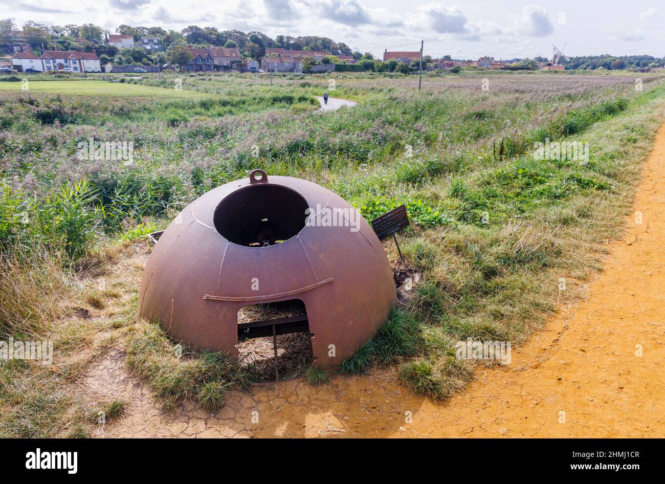 A rusting Allan Williams Turret pre-fabricated for wartime civil defence at Cley-Next-The-Sea, a village on Norfolk north coast, East Anglia, England Stock Photo