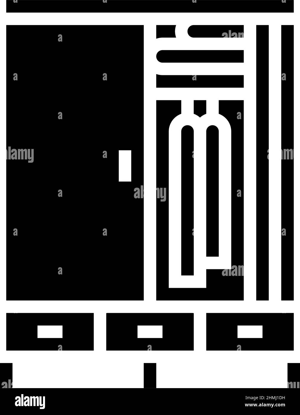 wardrobe furniture glyph icon vector illustration Stock Vector Image ...