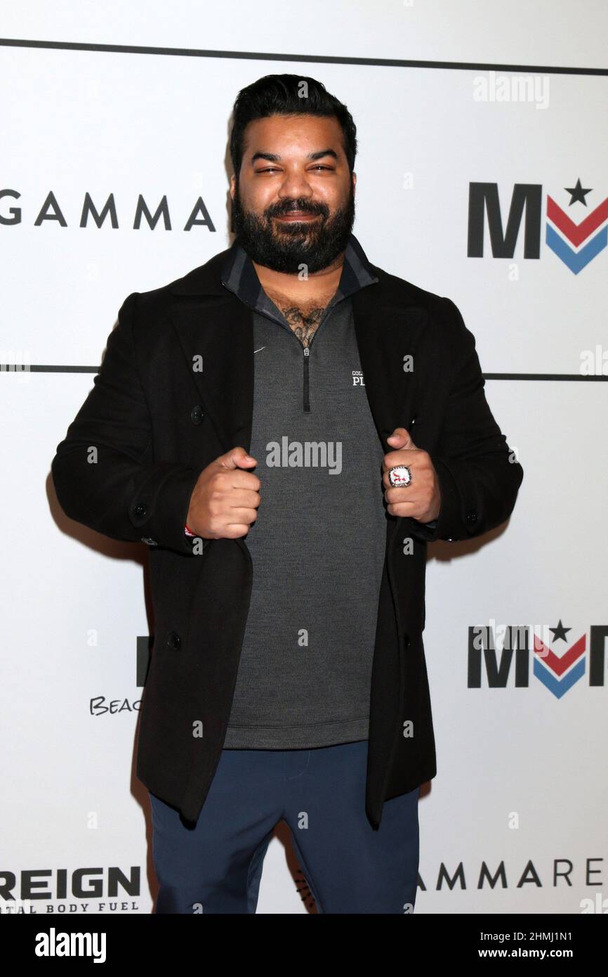 Los Angeles, CA. 9th Feb, 2022. Adrian Dev at arrivals for Merging Vets and Players (MVP) Charity Super Bowl Kick-Off Benefit Fundraiser, Academy LA Nightclub, Los Angeles, CA February 9, 2022. Credit: Priscilla Grant/Everett Collection/Alamy Live News Stock Photo