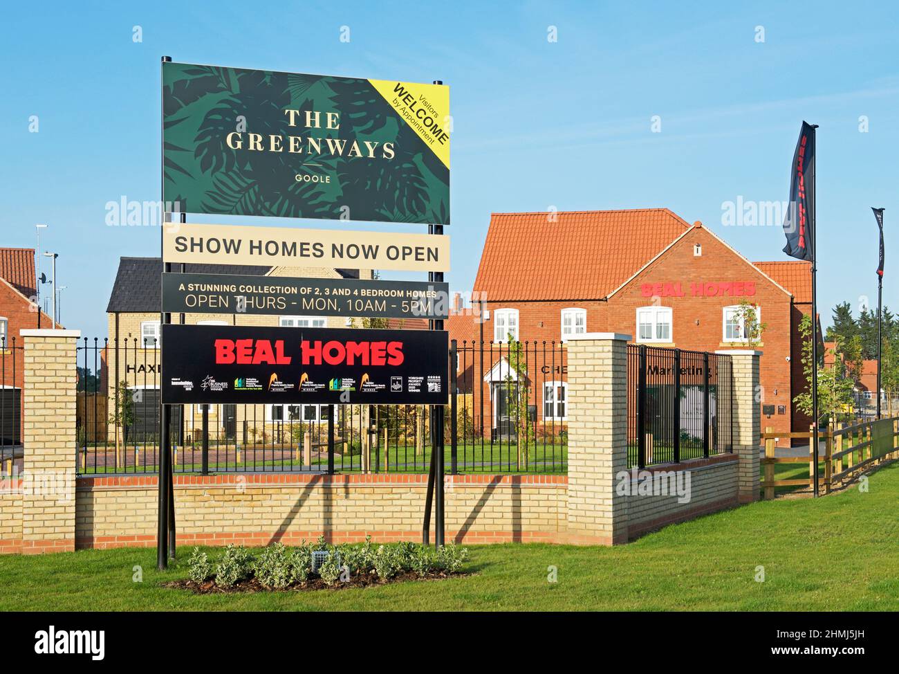 Greenways, a new housing development by Beal Homes, on Rawcliffe Road, Goole, East Yorkshire, England UK Stock Photo