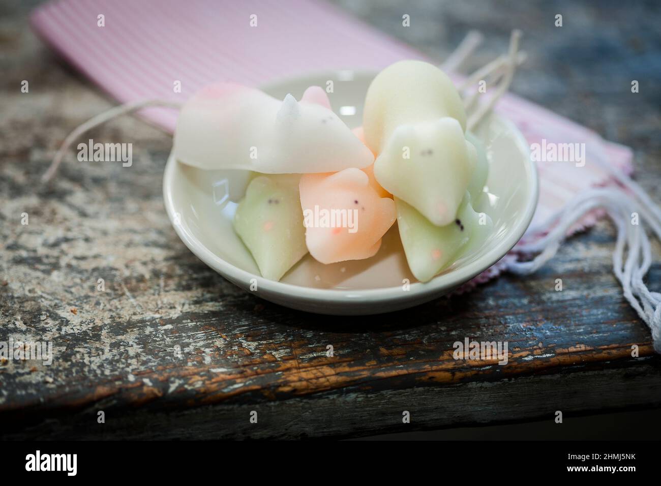 Sugar mice confection for sale in a delicatessen Stock Photo