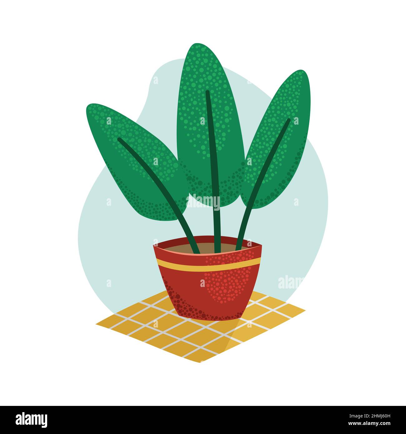 Vector illustration of a violet in a pot. Stock Vector