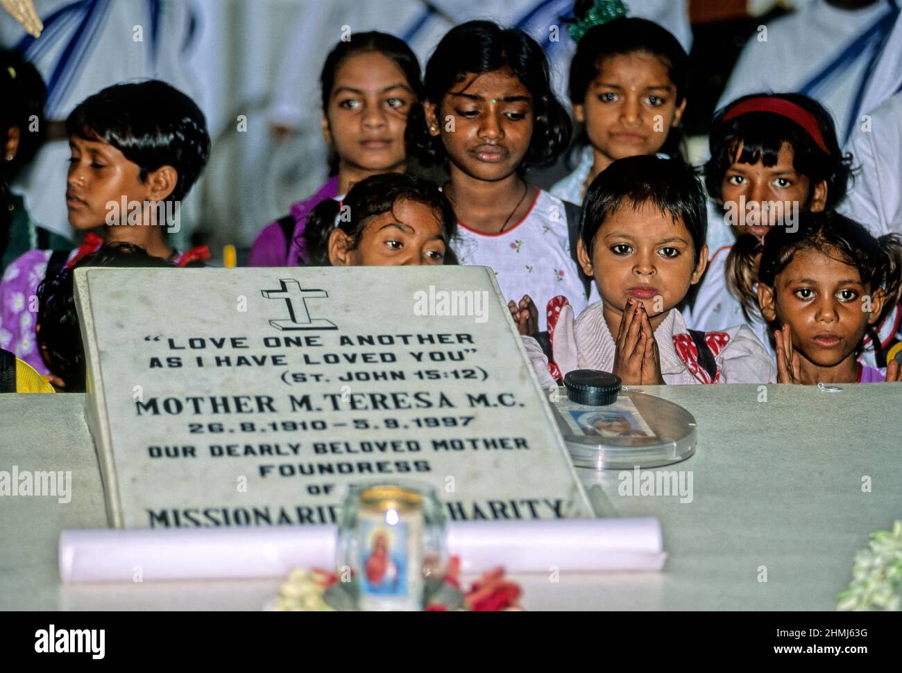 India. Mother Teresa tomb in Calcutta Kolkata Stock Photo