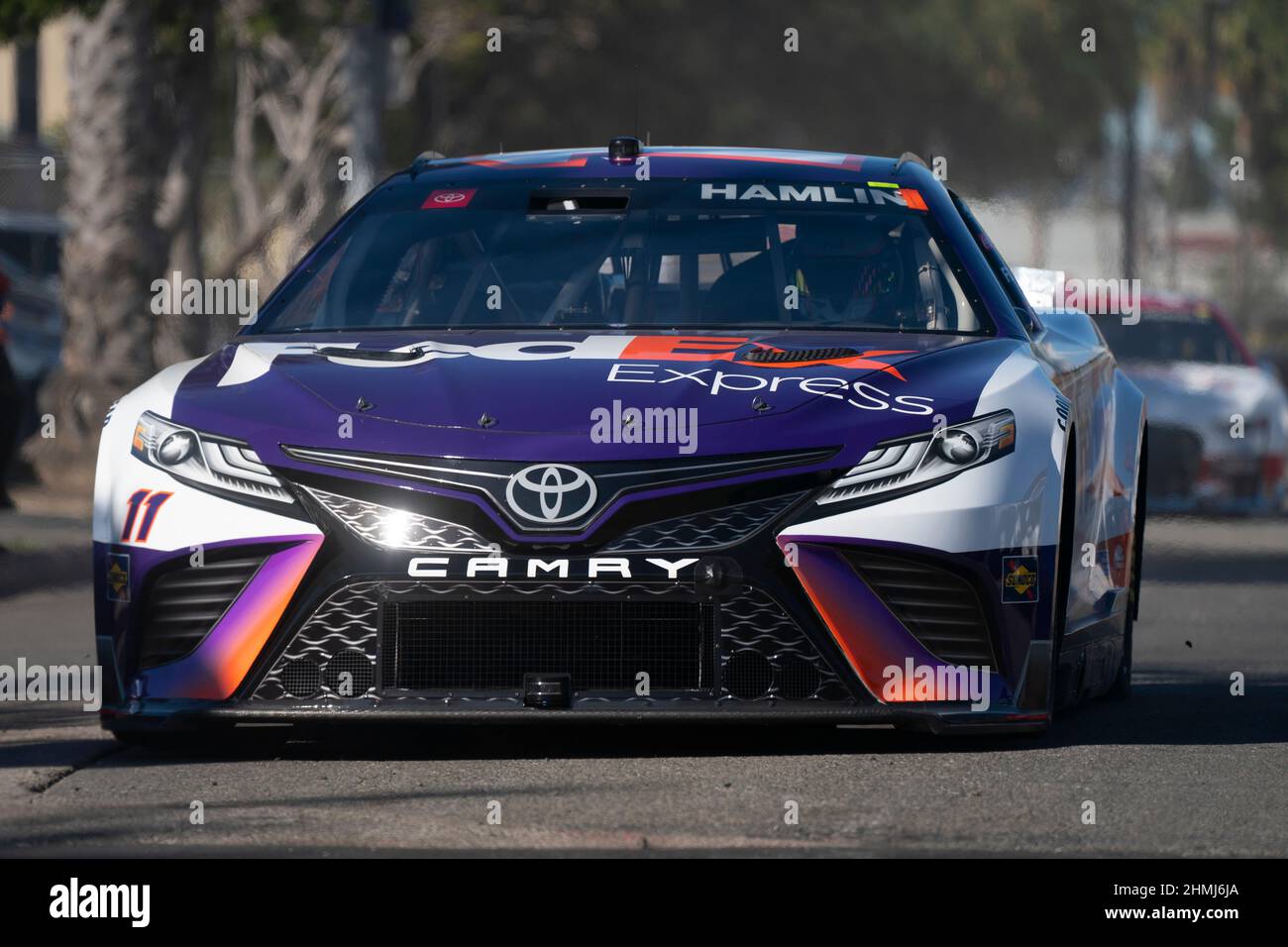 Beijing, Hebei, China. 6th Feb, 2022. Denny Hamlin takes to the track for the Busch Light Clash at The Coliseum at Los Angeles Memorial Coliseum in Los Angeles, CA. (Credit Image: © Walter G. Arce Sr./ZUMA Press Wire) Stock Photo