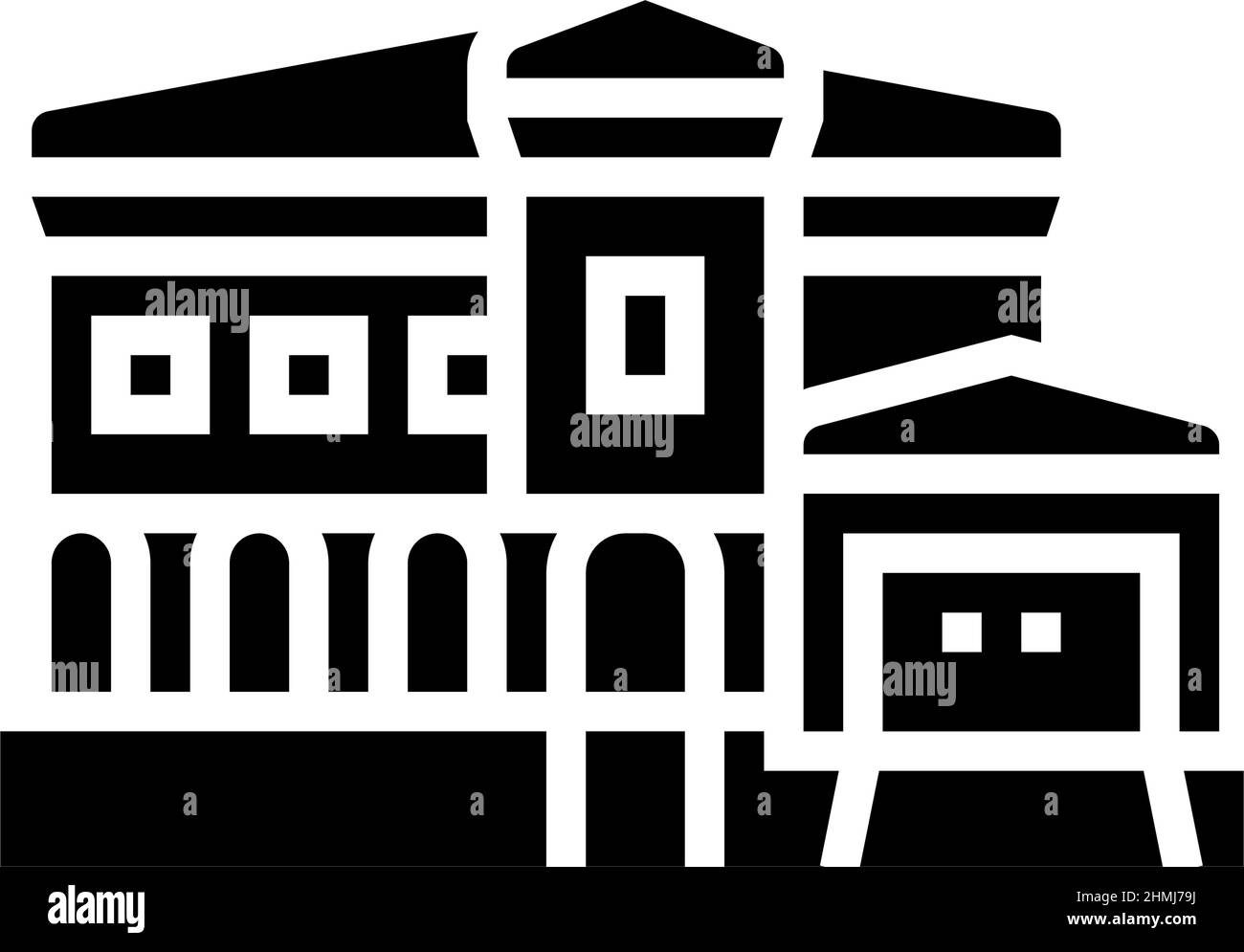 mediterranean house glyph icon vector illustration Stock Vector Image ...