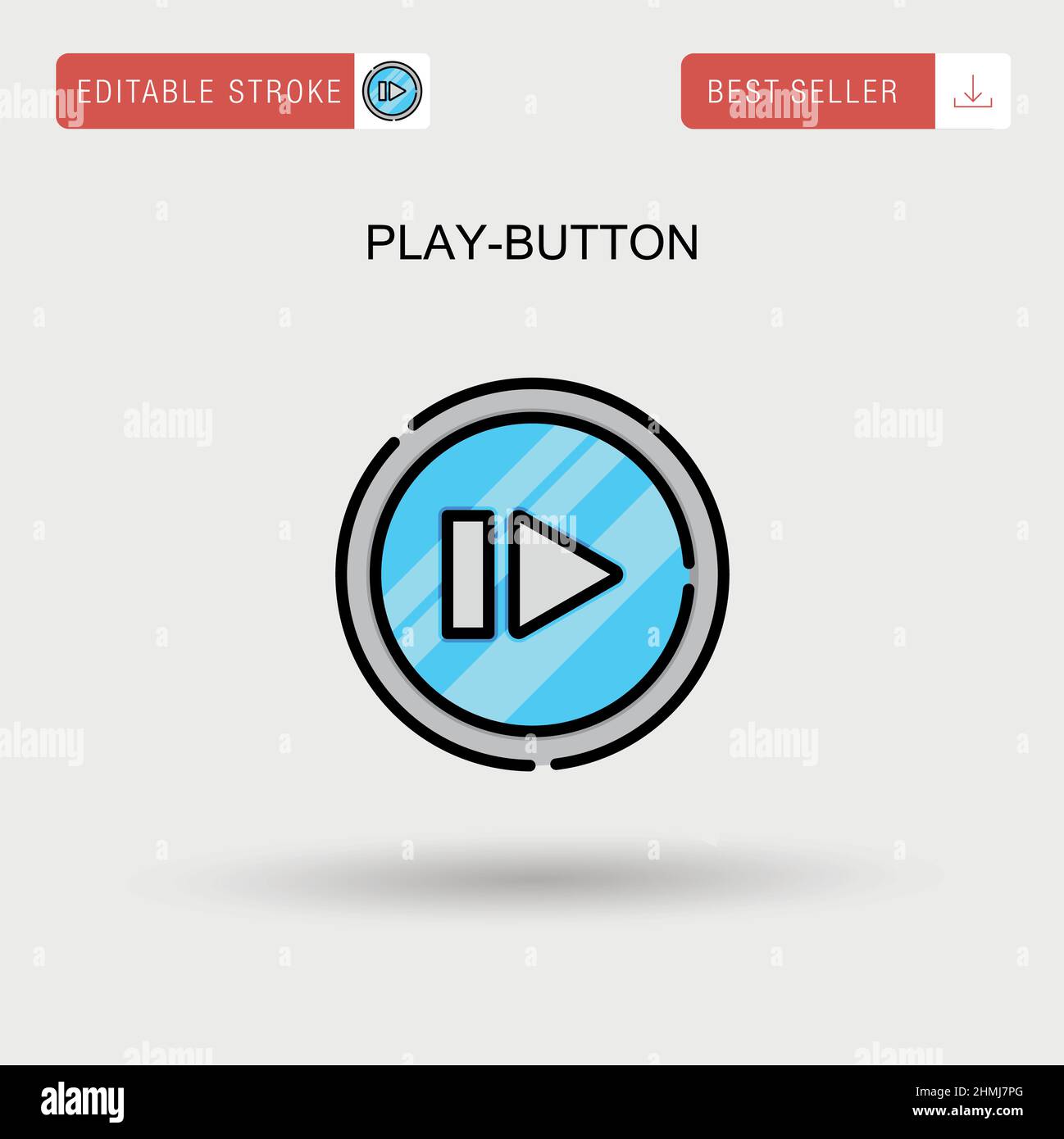 Play-button Simple vector icon. Stock Vector
