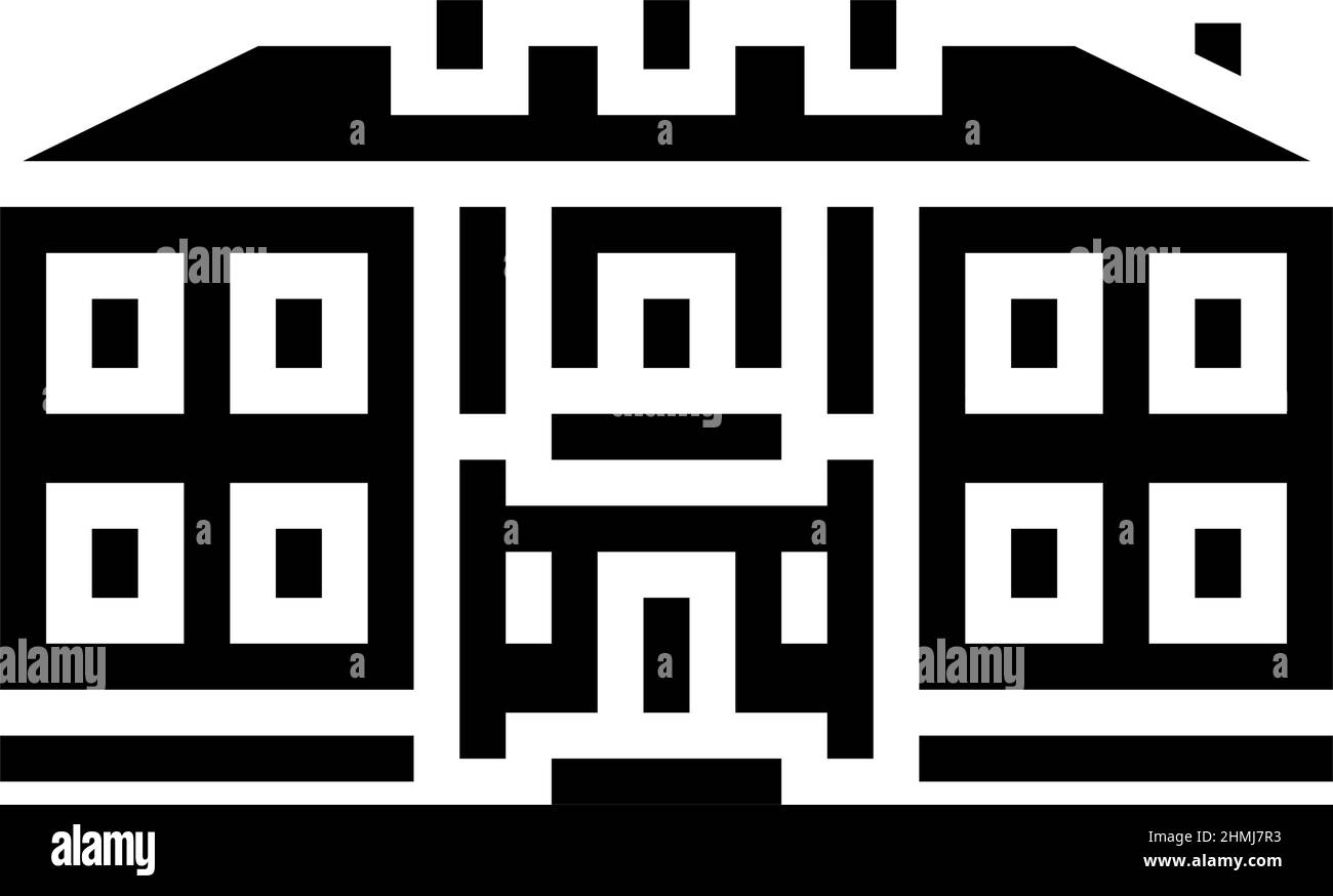 colonial house glyph icon vector illustration Stock Vector Image & Art ...