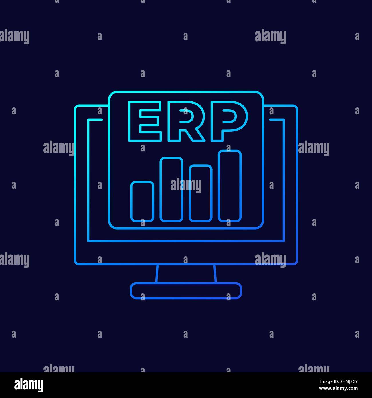 erp software vector line icon Stock Vector Image & Art - Alamy