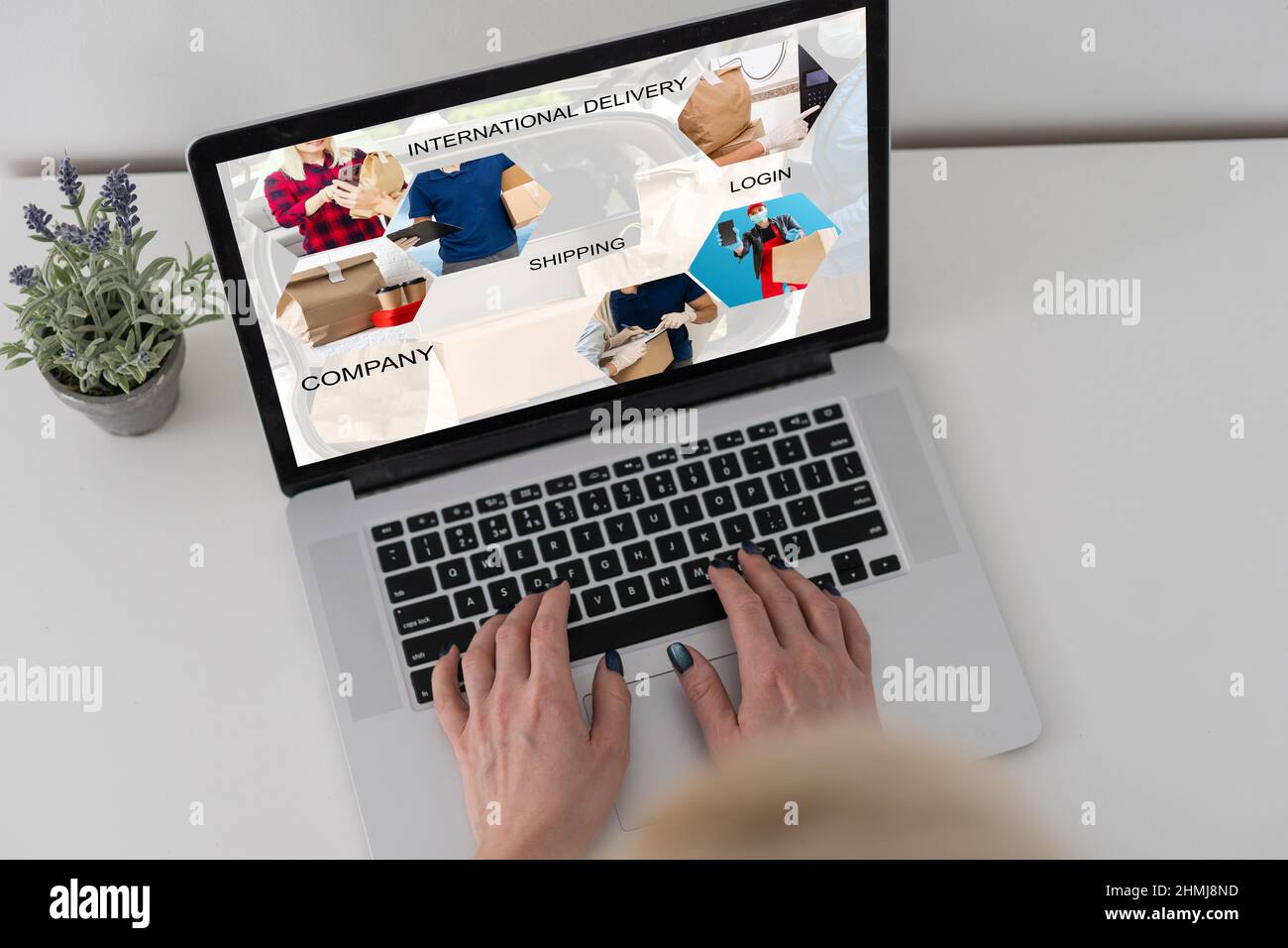 Online store, dropshipping business website concept. laptop