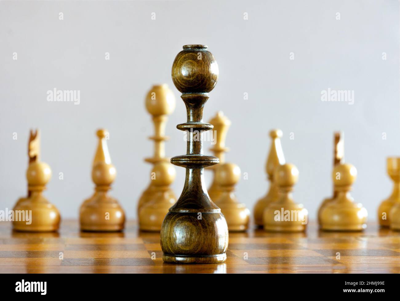Chess pieces on chess board Stock Photo
