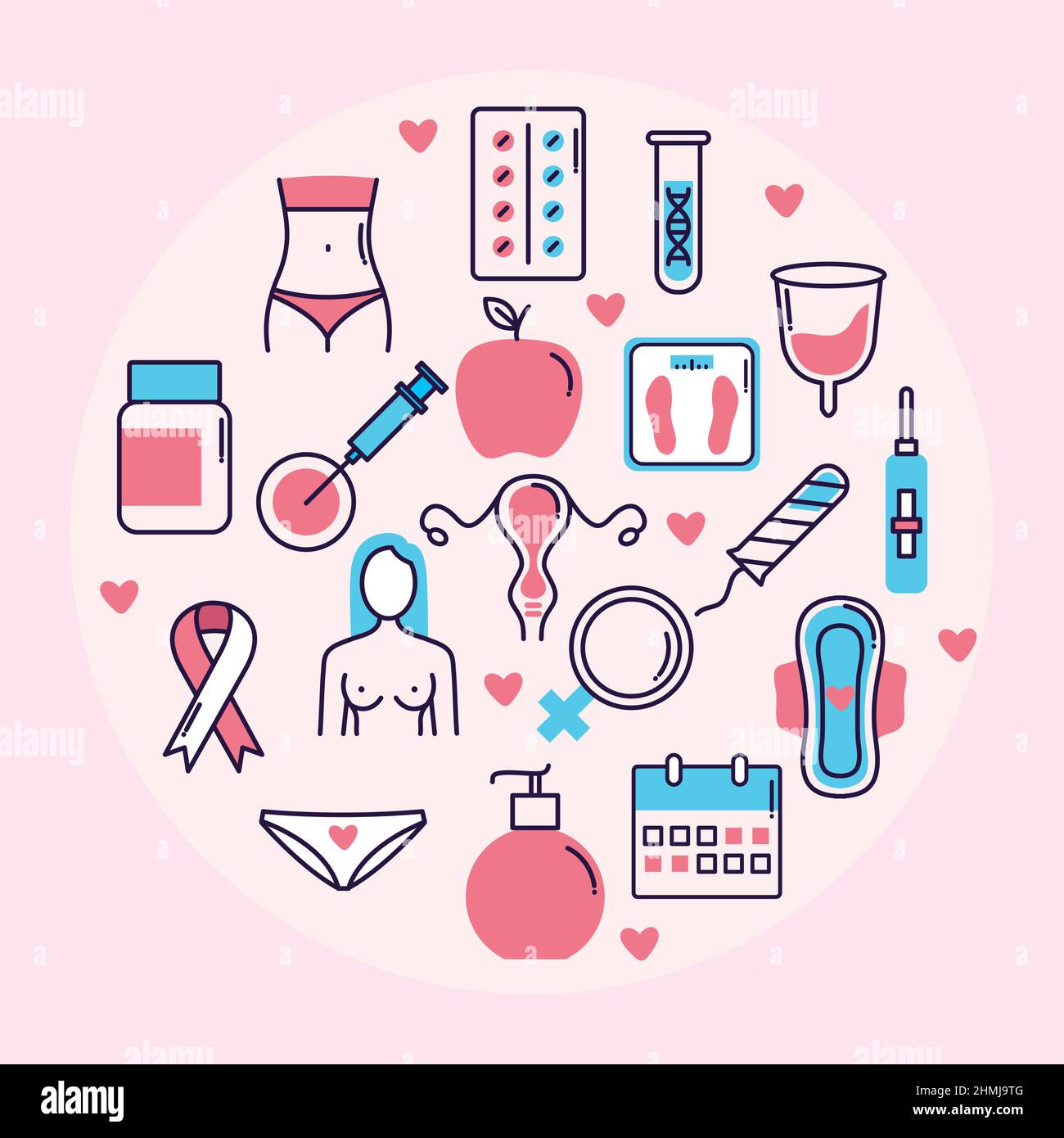 women-health-icons-stock-vector-image-art-alamy