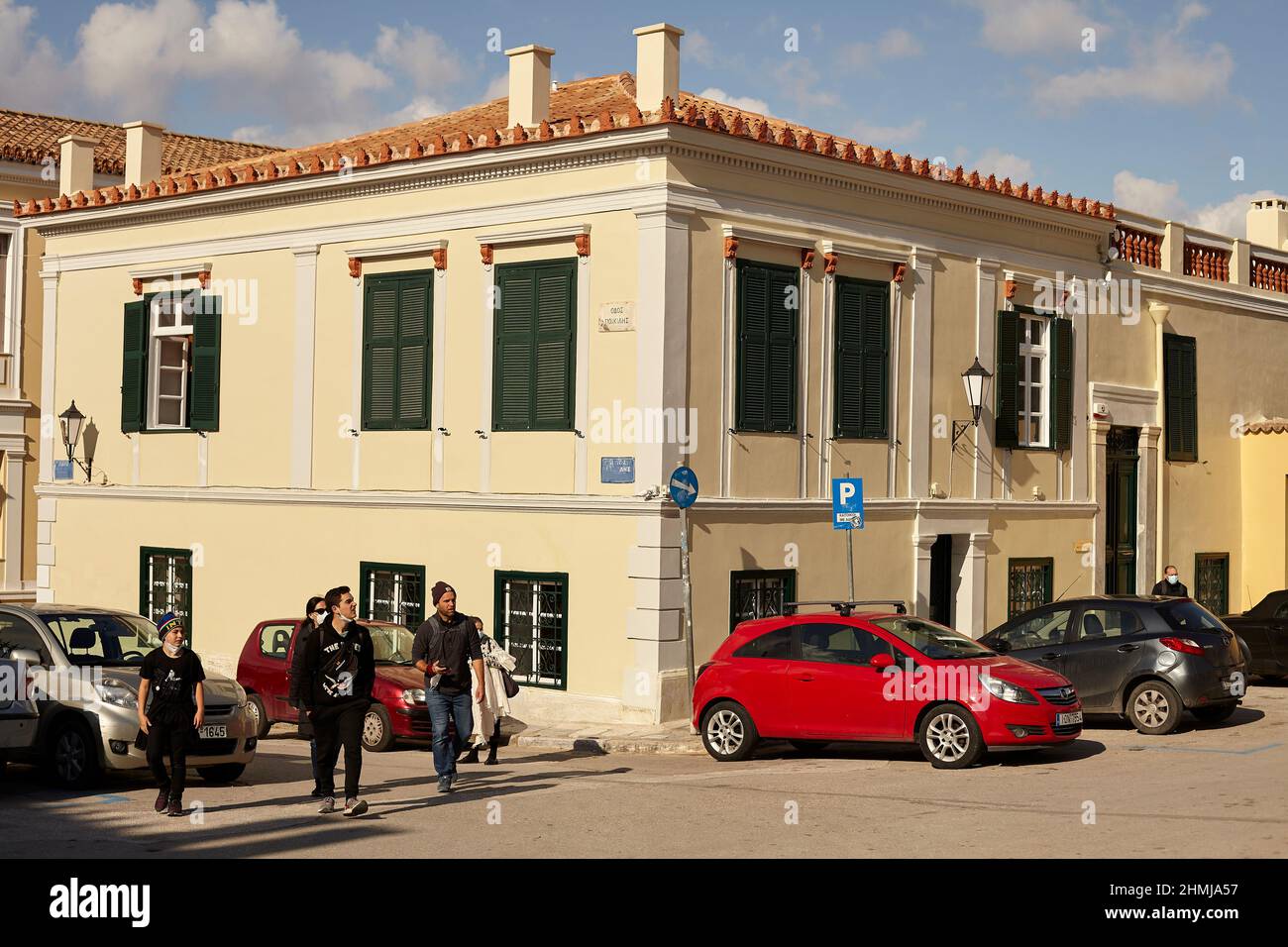 Parking at Plaka athens Greece Stock Photo
