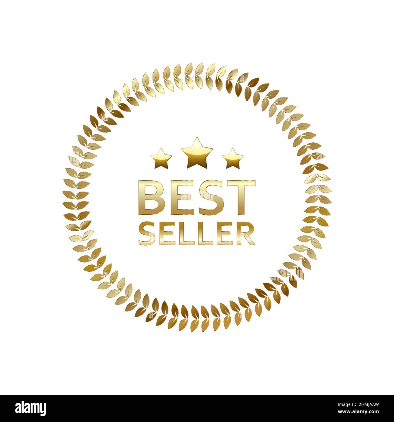 Best seller icon design with laurel, best seller badge logo