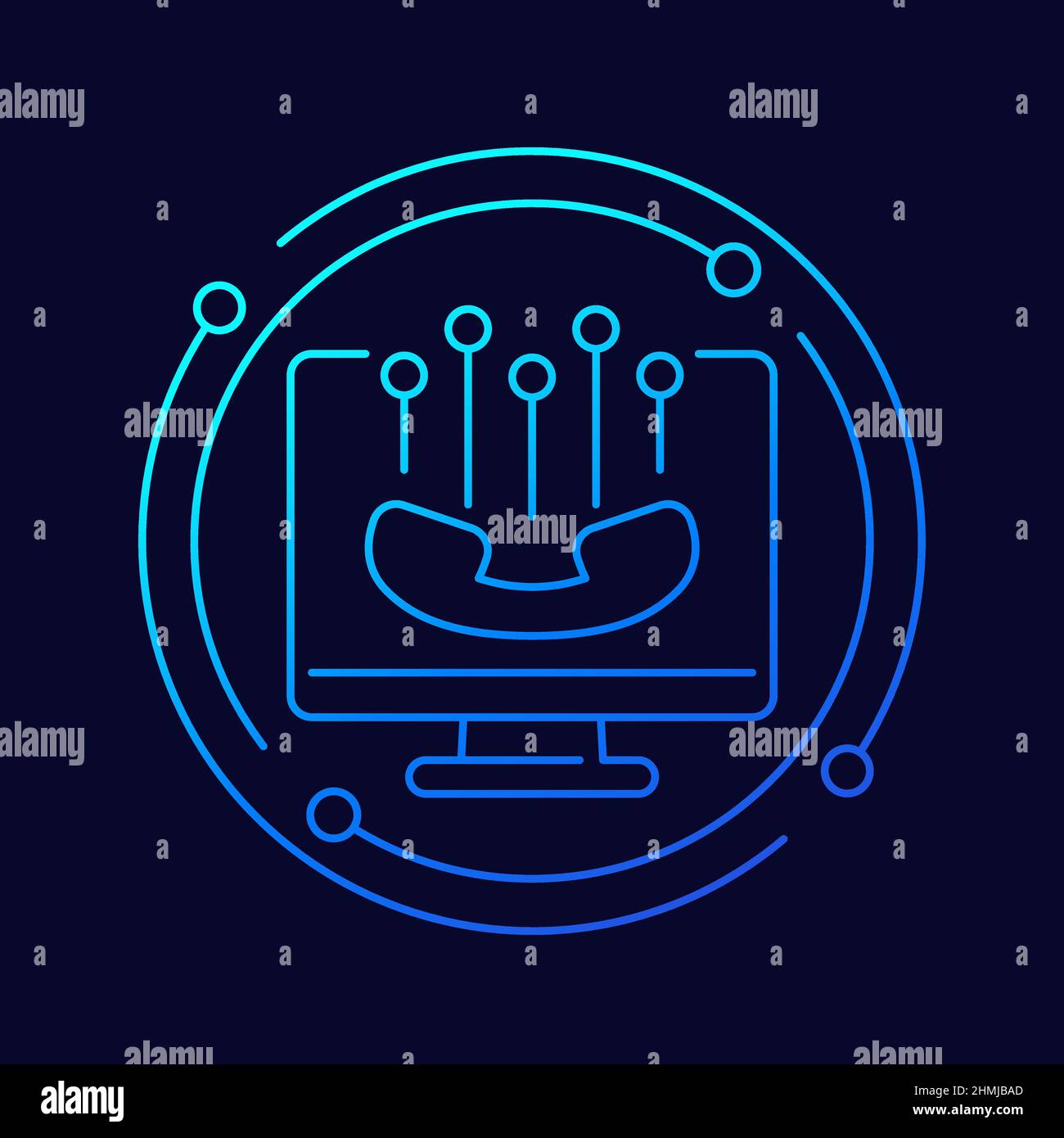 Voip phone call line icon for web Stock Vector