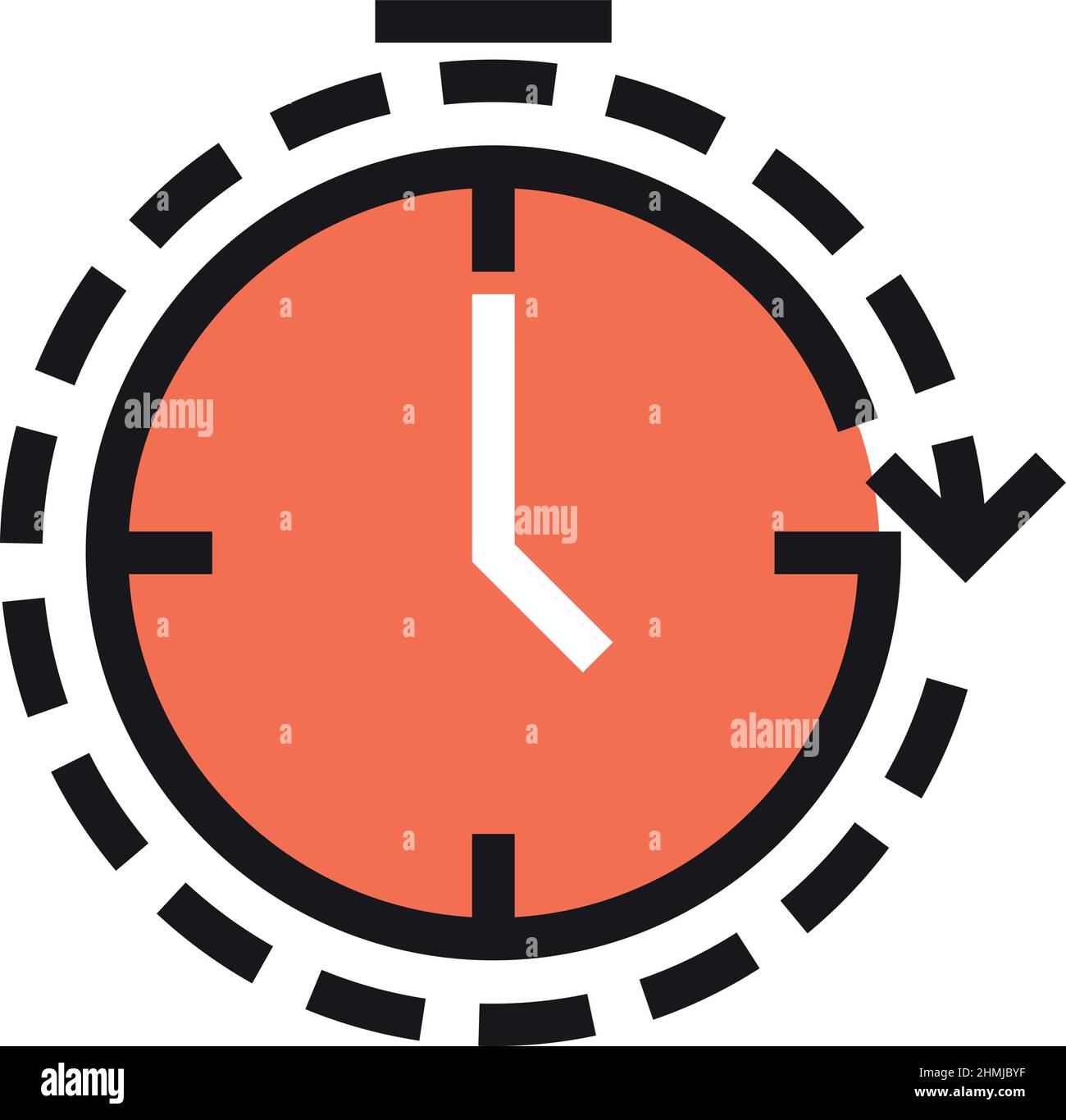 Time icon. Red clock face with round arrow Stock Vector Image & Art Alamy