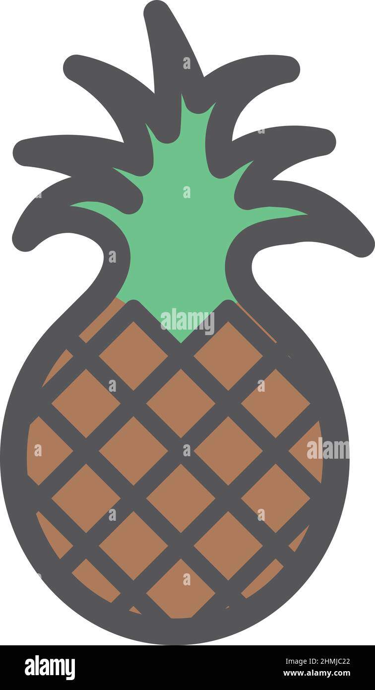 Pineapple icon. Tropical juicy fruit. Exotic brown plant Stock Vector ...