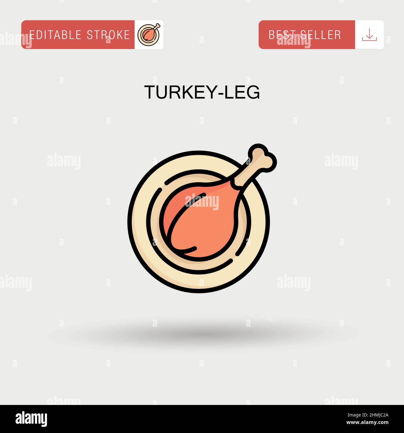 Turkeyleg Simple vector icon Stock Vector Image & Art Alamy