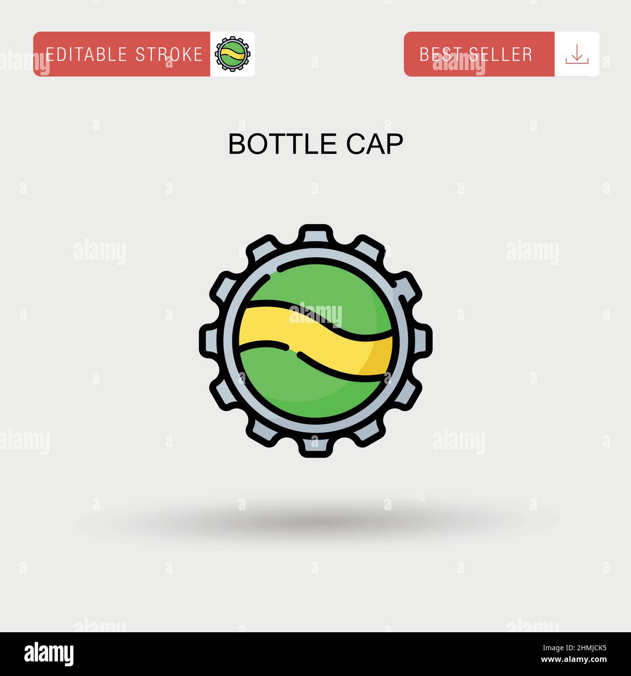 Bottle cap Simple vector icon. Stock Vector