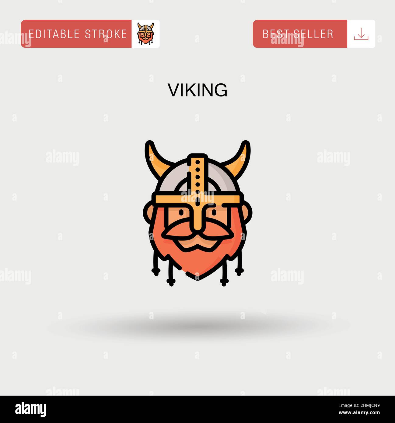 Viking Simple vector icon. Stock Vector