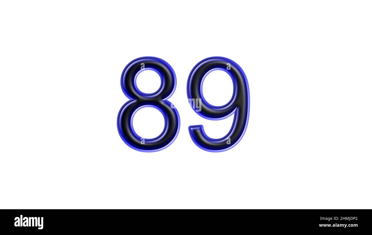 blue 89 number 3d effect white background Stock Photo