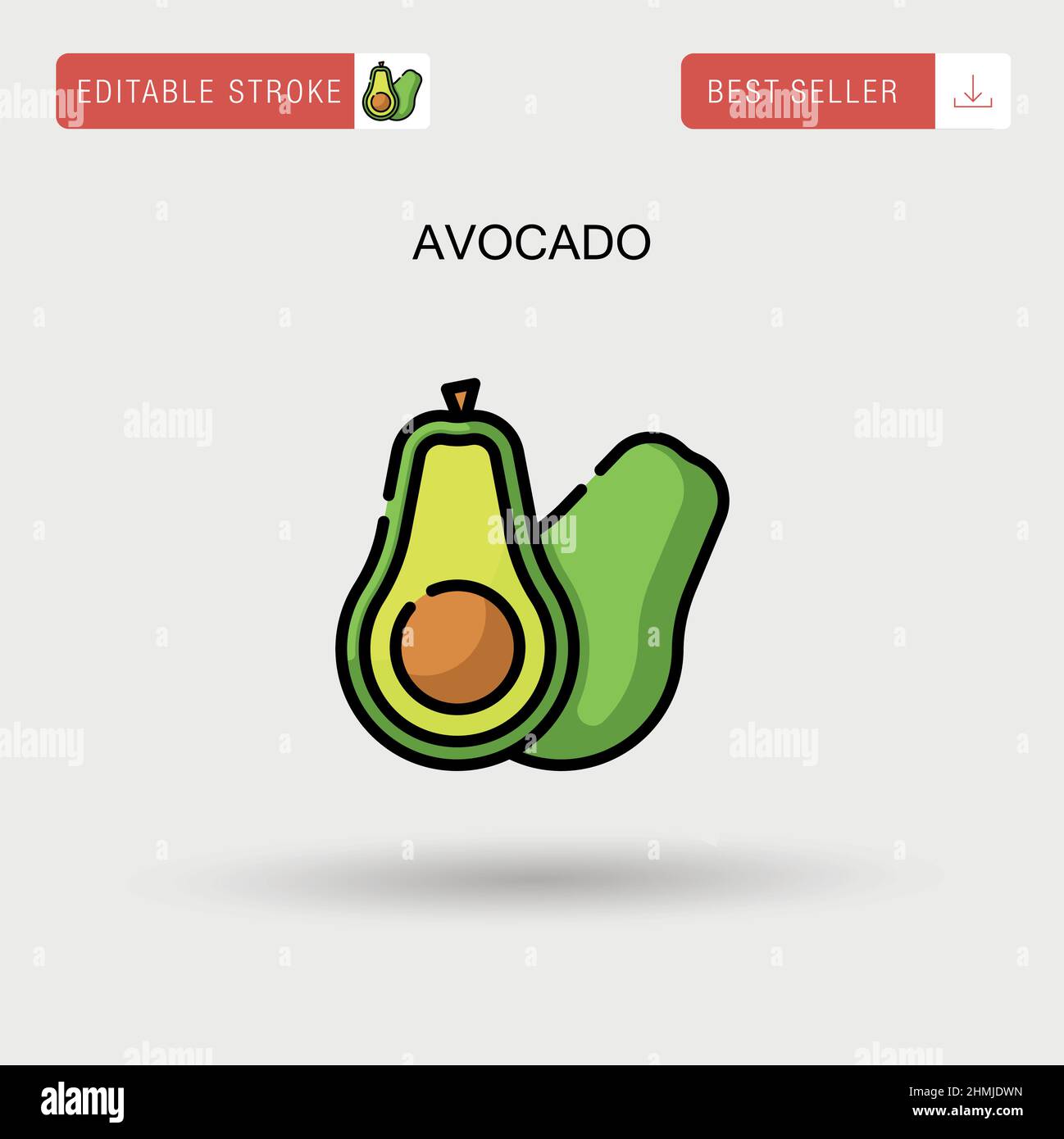 Avocado above isolated Stock Vector Images - Alamy
