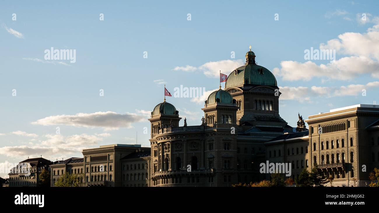 The Federal Building or 'Bundeshaus' in Bern, Switzerland, the seat of government. Stock Photo