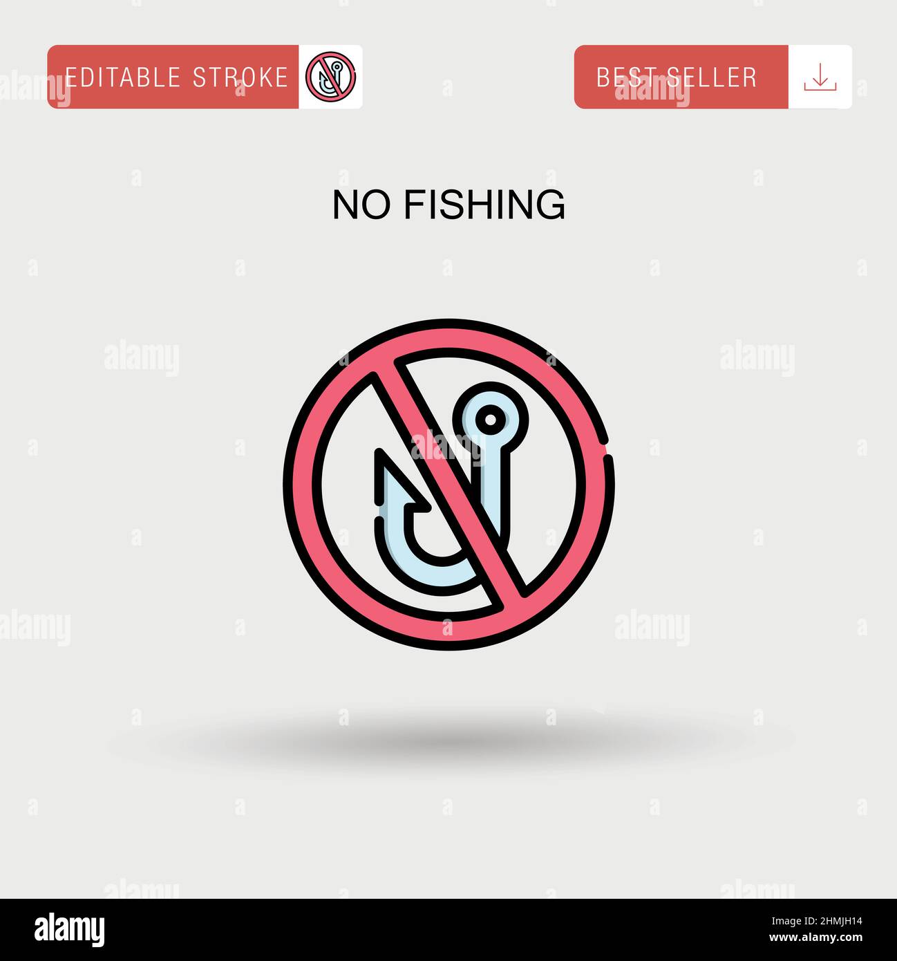 No fishing Simple vector icon. Stock Vector