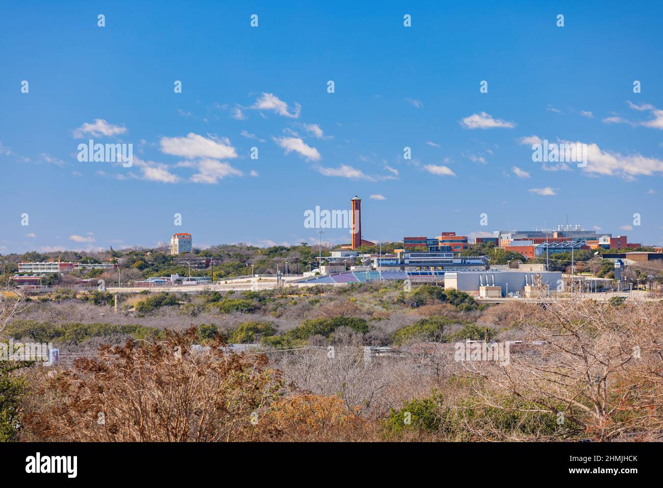 Sunny view of the lanscape in San Antonio Botanical Garden at Texas ...