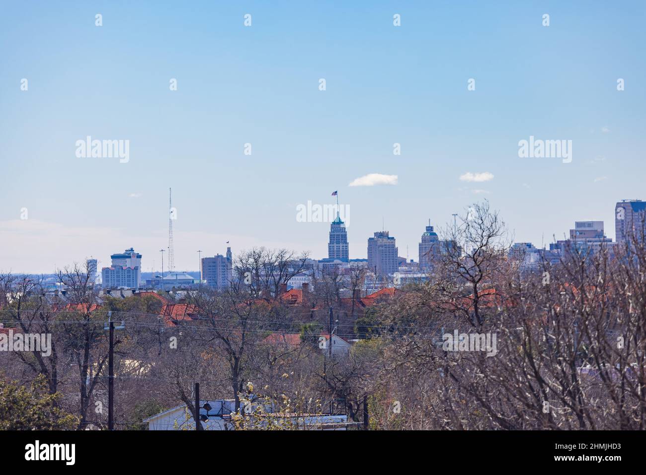 Sunny view of the lanscape in San Antonio Botanical Garden at Texas ...