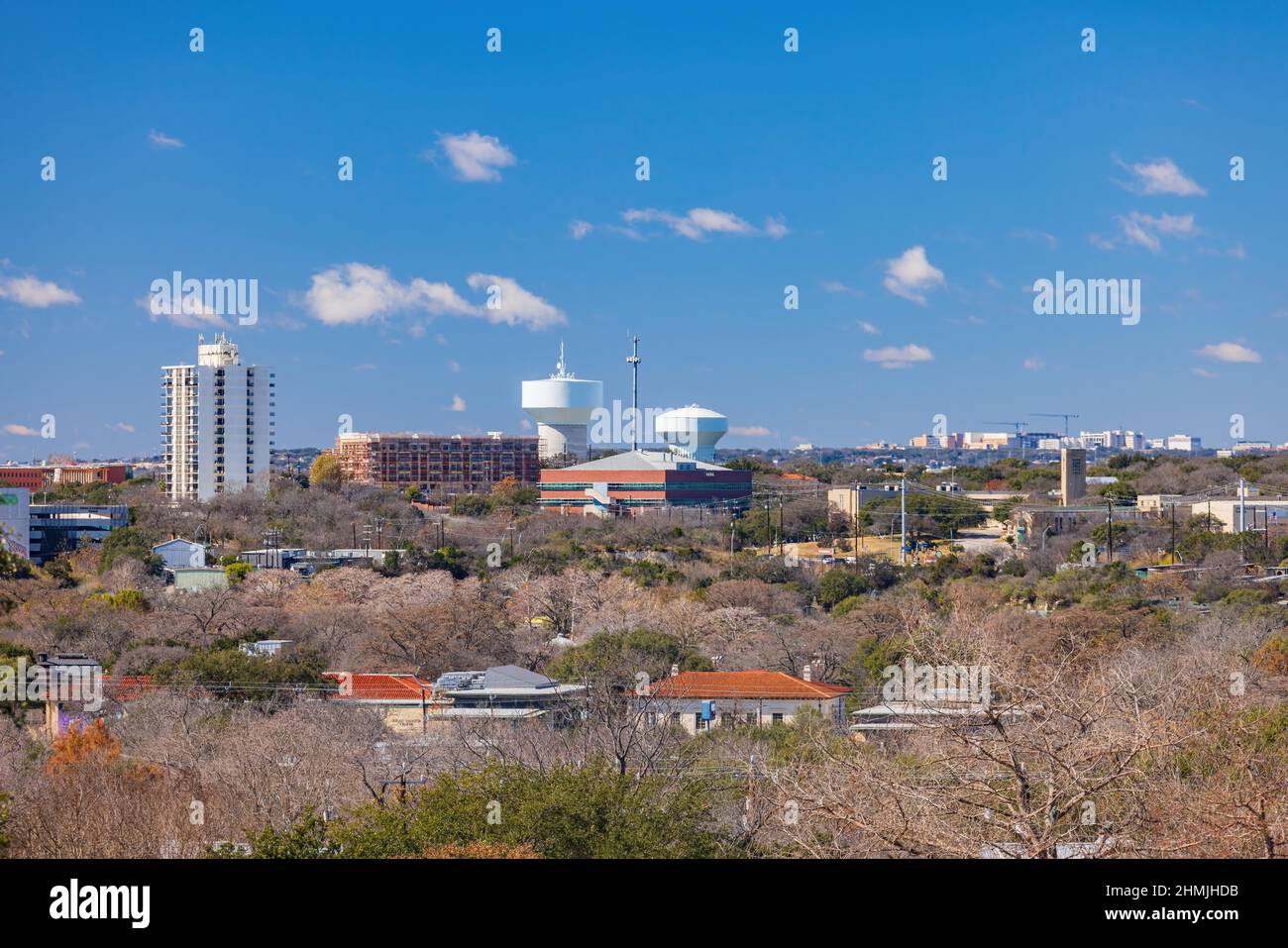 Sunny view of the lanscape in San Antonio Botanical Garden at Texas ...