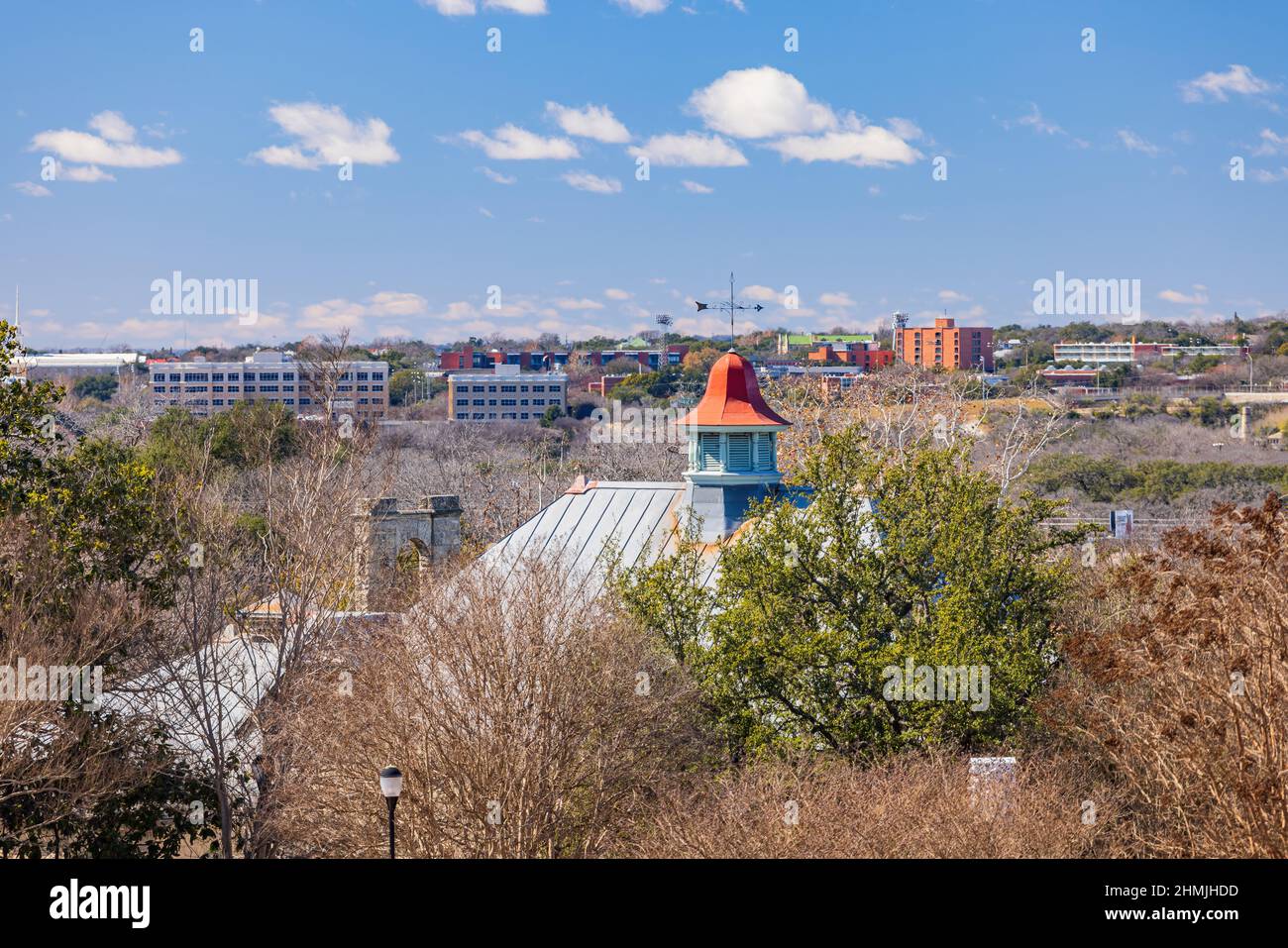Sunny view of the lanscape in San Antonio Botanical Garden at Texas ...