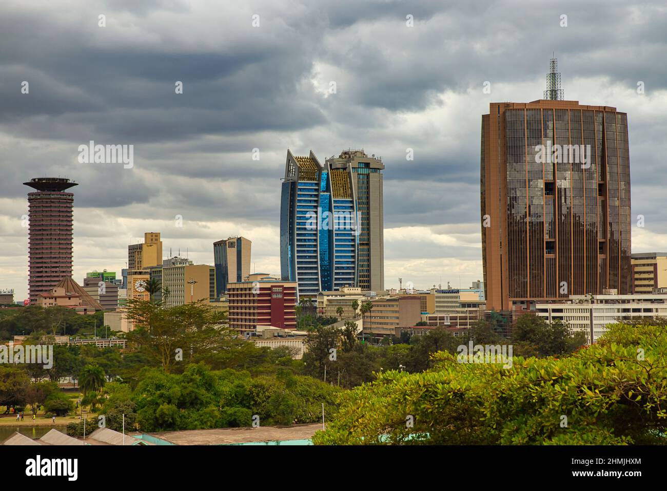 Nairobi, Kenya - August 01, 2021: Buildings in the Nairobi City Centre. Stock Photo