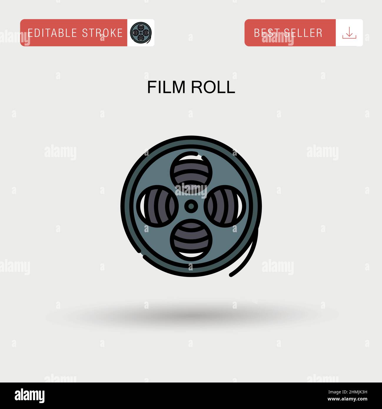 Film Roll Simple Vector Icon Stock Vector Image And Art Alamy