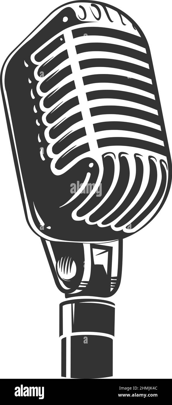 Microphone icon. Sound recording device for singing Stock Vector Image