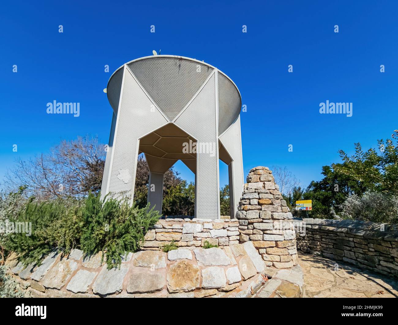 Sunny view of the lanscape in San Antonio Botanical Garden at Texas ...
